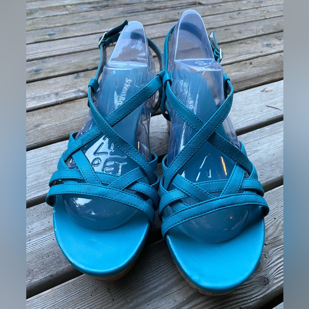 St. John’s Bay Strappy Blue Wedge Sandal